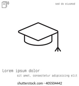 Graduation hat cap line art icon