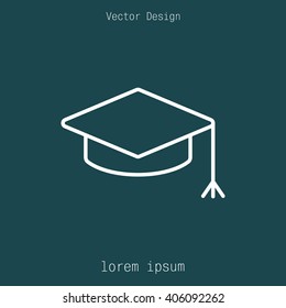 Graduation hat cap line art icon