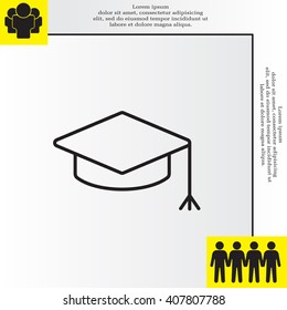 Graduation hat cap line art icon