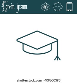 Graduation hat cap line art icon