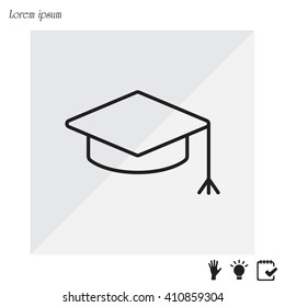 Graduation hat cap line art icon