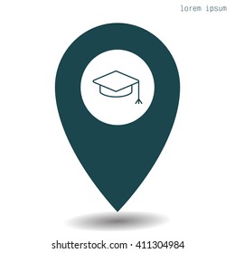 Graduation hat cap line art icon