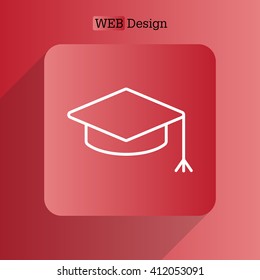 Graduation hat cap line art icon