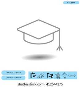 Graduation hat cap line art icon