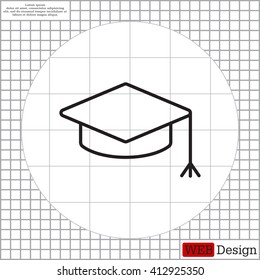 Graduation hat cap line art icon