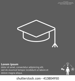 Graduation hat cap line art icon