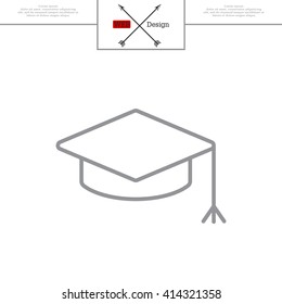 Graduation hat cap line art icon