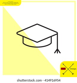 Graduation hat cap line art icon
