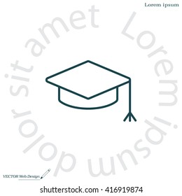 Graduation hat cap line art icon