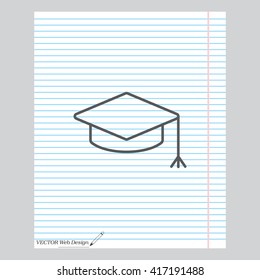 Graduation hat cap line art icon