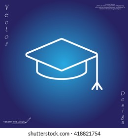 Graduation hat cap line art icon