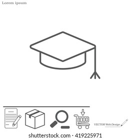 Graduation hat cap line art icon