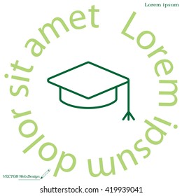 Graduation hat cap line art icon