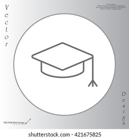 Graduation hat cap line art icon