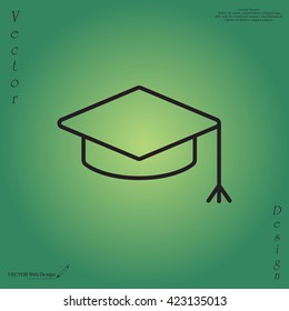 Graduation hat cap line art icon