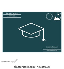 Graduation hat cap line art icon