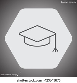 Graduation hat cap line art icon