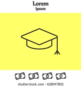 Graduation hat cap line art icon