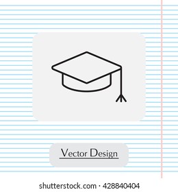 Graduation hat cap line art icon