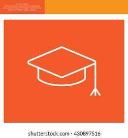 Graduation hat cap line art icon