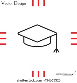 Graduation hat cap line art icon