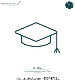 Graduation hat cap line art icon