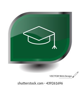 Graduation hat cap line art icon