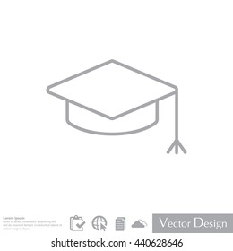 Graduation hat cap line art icon