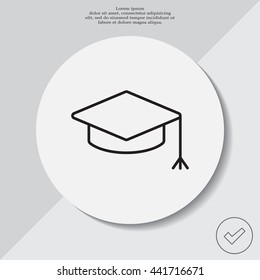 Graduation hat cap line art icon