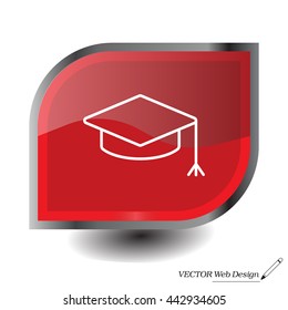 Graduation hat cap line art icon