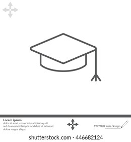 Graduation hat cap line art icon