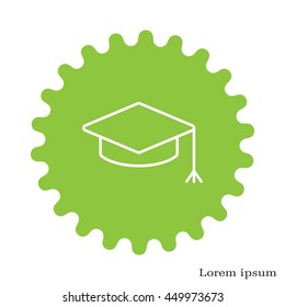 Graduation hat cap line art icon