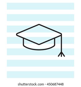 Graduation hat cap line art icon