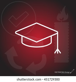 Graduation hat cap line art icon