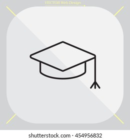 Graduation hat cap line art icon
