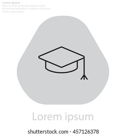 Graduation hat cap line art icon