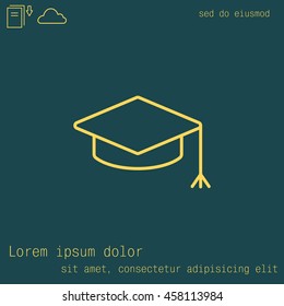 Graduation hat cap line art icon