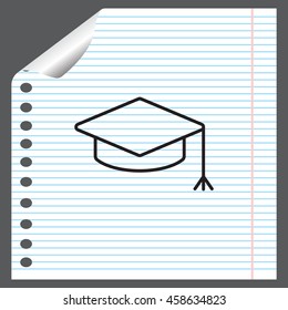 Graduation hat cap line art icon