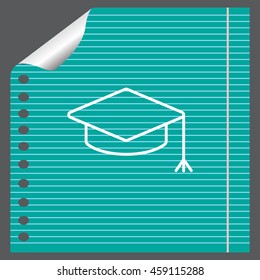 Graduation hat cap line art icon