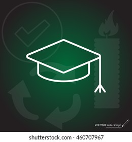 Graduation hat cap line art icon