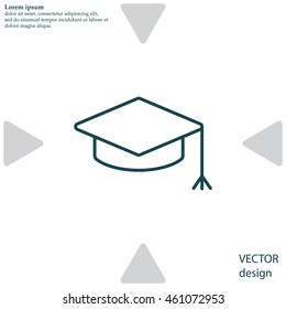Graduation hat cap line art icon