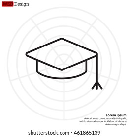 Graduation hat cap line art icon