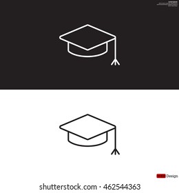 Graduation hat cap line art icon