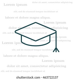 Graduation hat cap line art icon