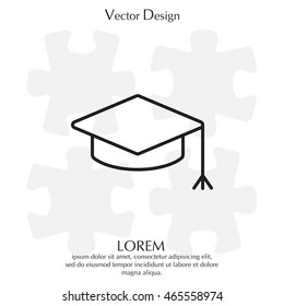 Graduation hat cap line art icon