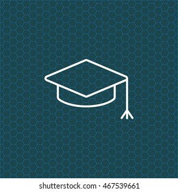 Graduation hat cap line art icon