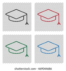 Graduation hat cap line art icon
