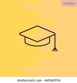Graduation hat cap line art icon