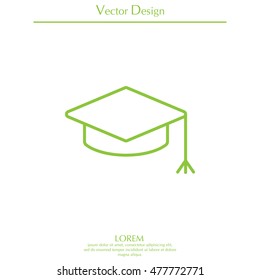 Graduation hat cap line art icon