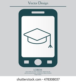 Graduation hat cap line art icon